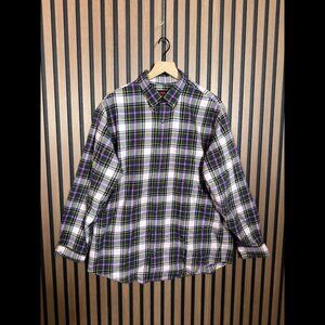 Sundog Shirt Large Womens Plaid Long Sleeve Cotton Wool Collared Button Down
